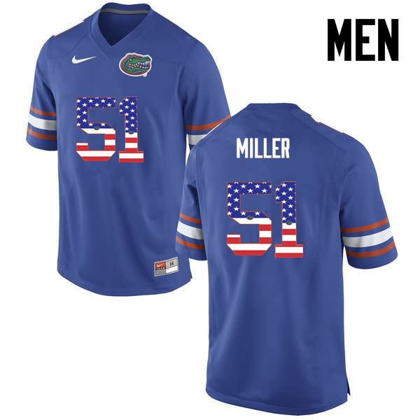 NCAA Florida Gators Ventrell Miller Men's #51 USA Flag Fashion Nike Blue Stitched Authentic College Football Jersey UNV8764KM